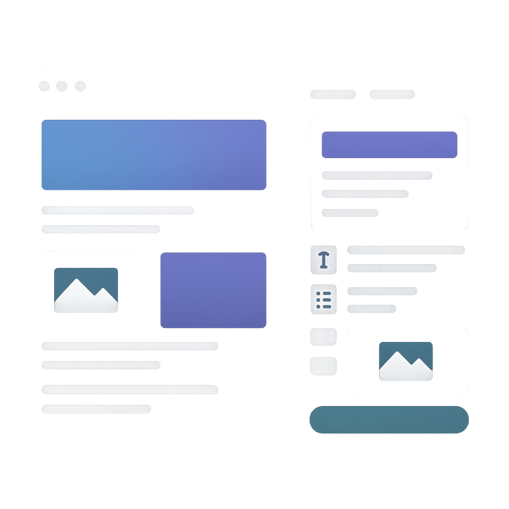 Modern CMS dashboard showing website content management